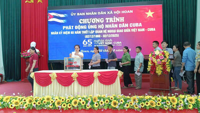 Xã Hội Hoan ủng hộ nhân dân CuBa nhân dịp kỷ niệm 65 năm thiết lập quan hệ ngoại giao Việt Nam - CuBa