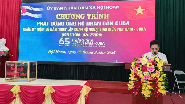 UBND xã Hội Hoan phát động ủng hộ nhân dân Cuba nhân kỷ niệm 65 năm thiết lập quan hệ ngoại giao Việt Nam – Cuba